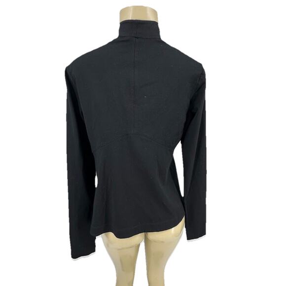 Eileen Fisher Small Open Draped Front Blazer Jacket Black Knit 39-27 - Picture 3 of 8